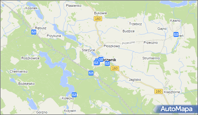 mapa Bierzwnik, Bierzwnik na mapie Targeo