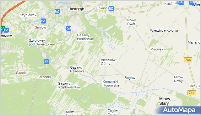 mapa Bieszków Górny, Bieszków Górny na mapie Targeo