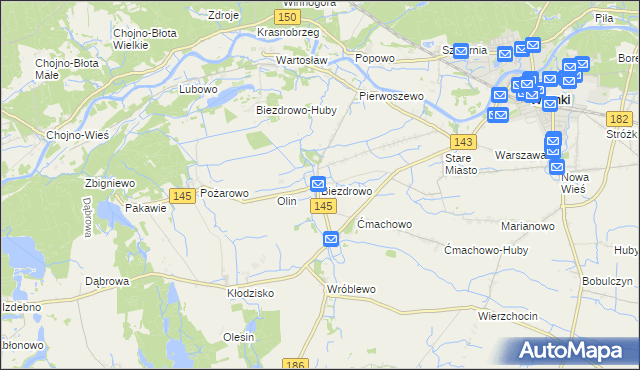 mapa Biezdrowo, Biezdrowo na mapie Targeo