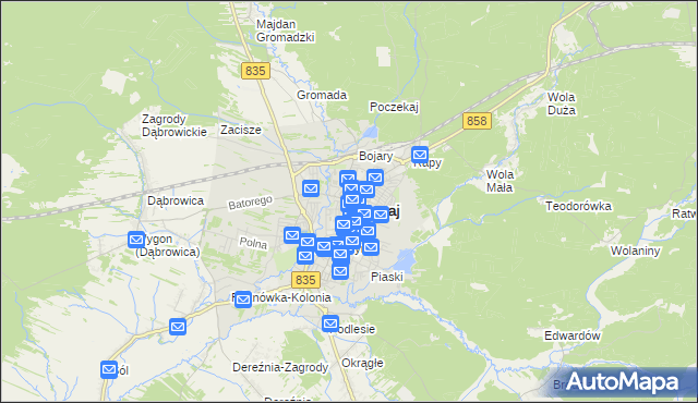mapa Biłgoraj, Biłgoraj na mapie Targeo