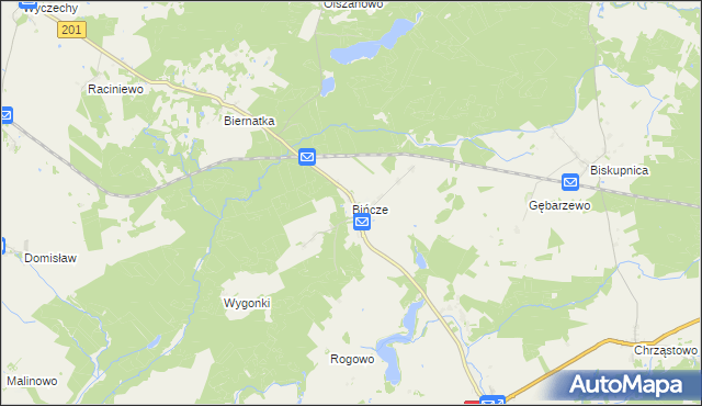 mapa Bińcze, Bińcze na mapie Targeo