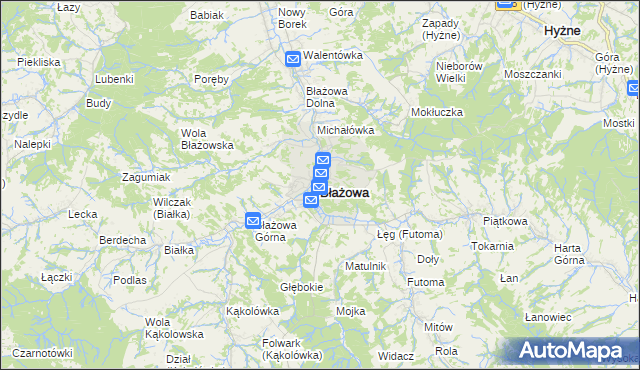 mapa Błażowa, Błażowa na mapie Targeo