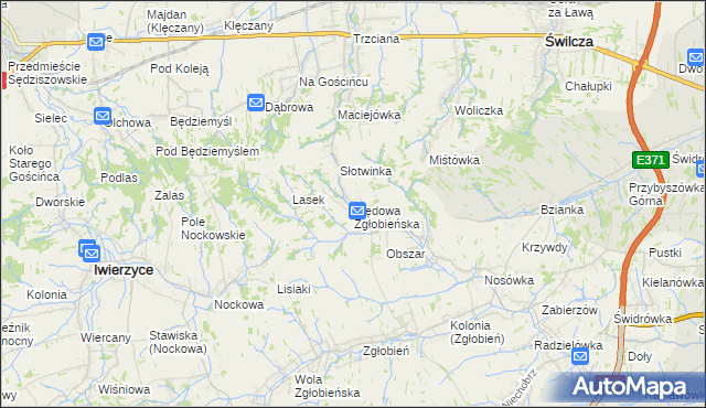 mapa Błędowa Zgłobieńska, Błędowa Zgłobieńska na mapie Targeo