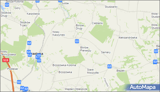 mapa Blinów Pierwszy, Blinów Pierwszy na mapie Targeo