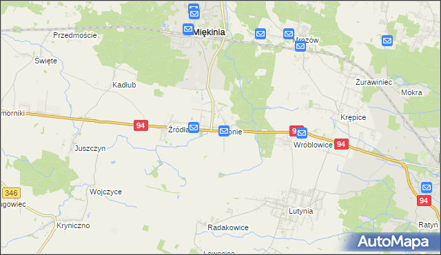 mapa Błonie gmina Miękinia, Błonie gmina Miękinia na mapie Targeo