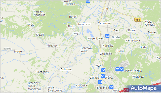 mapa Bobrowa Wola, Bobrowa Wola na mapie Targeo