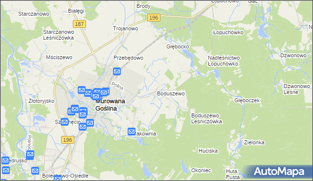 mapa Boduszewo, Boduszewo na mapie Targeo