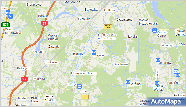 mapa Bogatki, Bogatki na mapie Targeo