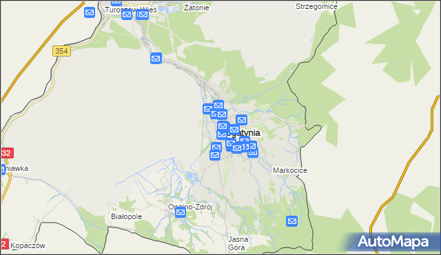 mapa Bogatynia, Bogatynia na mapie Targeo