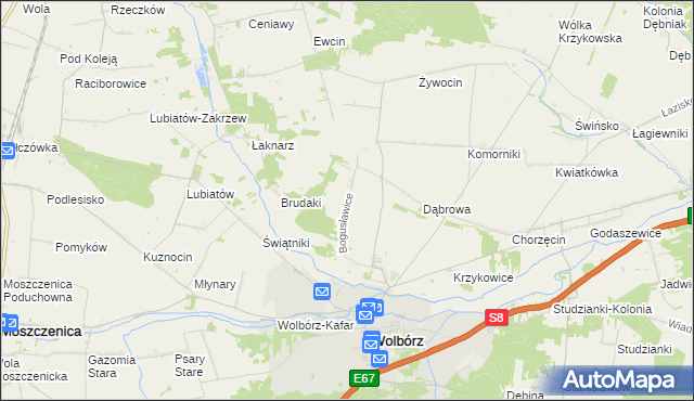 mapa Bogusławice gmina Wolbórz, Bogusławice gmina Wolbórz na mapie Targeo