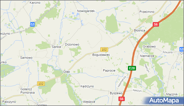 mapa Bogusławiec, Bogusławiec na mapie Targeo