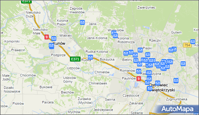 mapa Boksycka, Boksycka na mapie Targeo