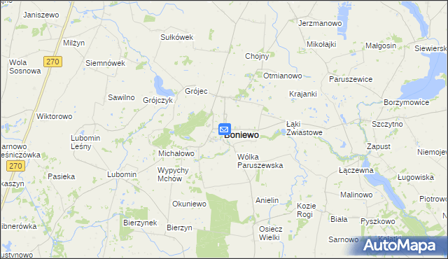 mapa Boniewo powiat włocławski, Boniewo powiat włocławski na mapie Targeo