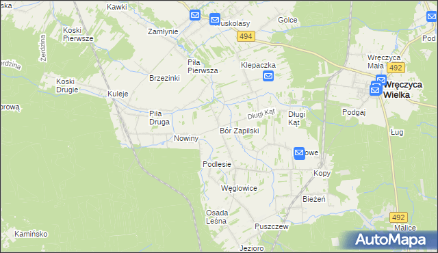 mapa Bór Zapilski, Bór Zapilski na mapie Targeo