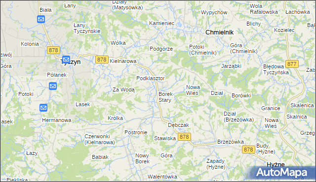 mapa Borek Stary, Borek Stary na mapie Targeo