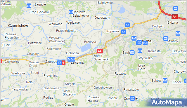 mapa Borek Szlachecki, Borek Szlachecki na mapie Targeo