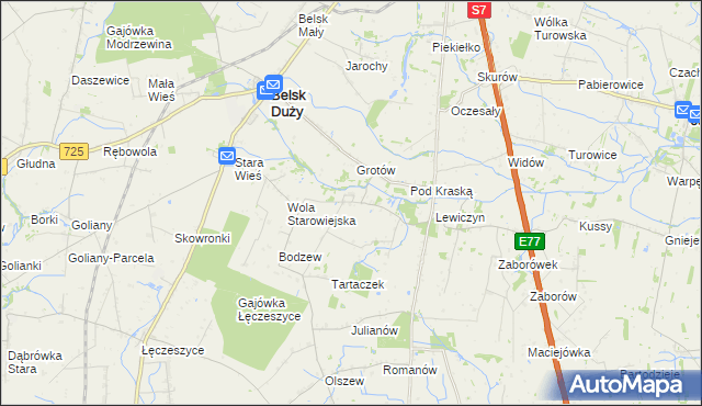 mapa Boruty gmina Belsk Duży, Boruty gmina Belsk Duży na mapie Targeo