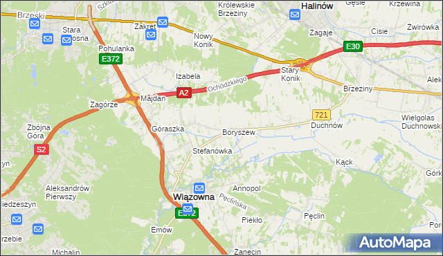 mapa Boryszew, Boryszew na mapie Targeo