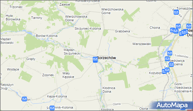 mapa Borzechów, Borzechów na mapie Targeo