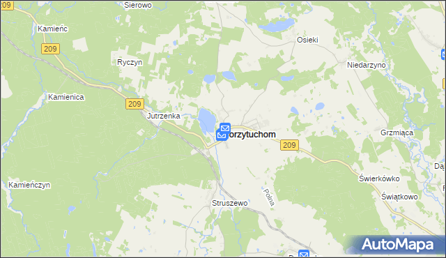 mapa Borzytuchom, Borzytuchom na mapie Targeo