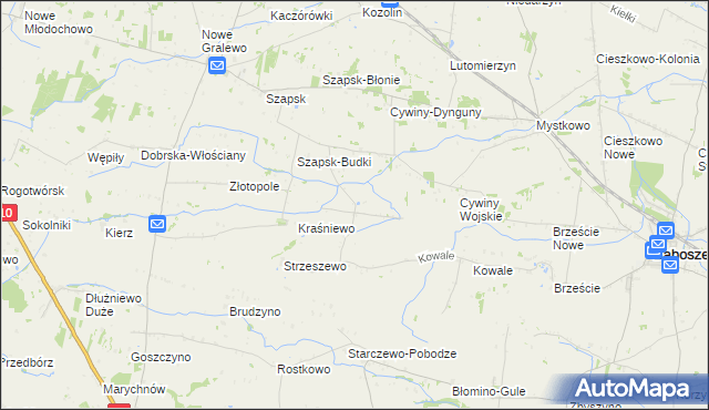 mapa Bożewo gmina Baboszewo, Bożewo gmina Baboszewo na mapie Targeo