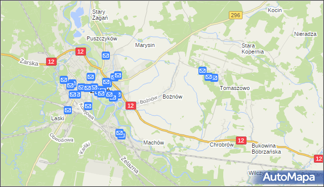 mapa Bożnów, Bożnów na mapie Targeo