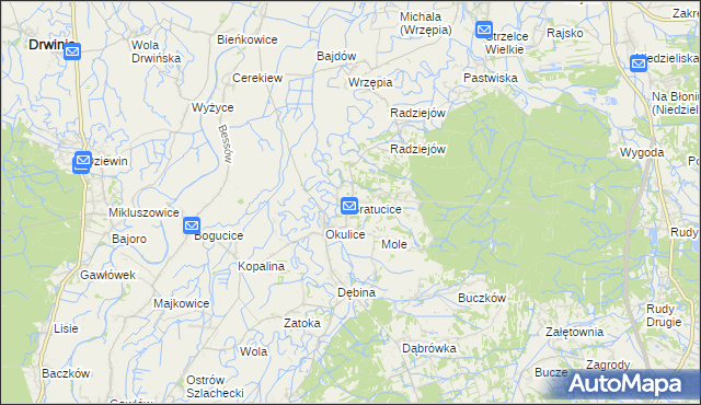 mapa Bratucice, Bratucice na mapie Targeo