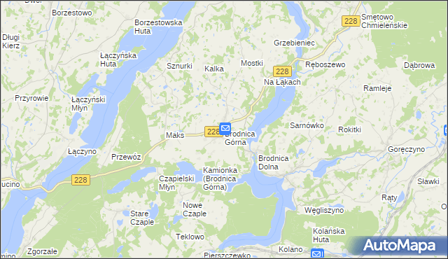 mapa Brodnica Górna, Brodnica Górna na mapie Targeo