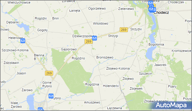 mapa Broniszewo gmina Przedecz, Broniszewo gmina Przedecz na mapie Targeo