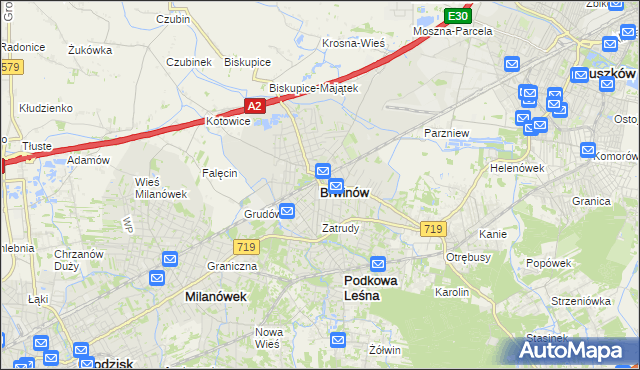 mapa Brwinów, Brwinów na mapie Targeo