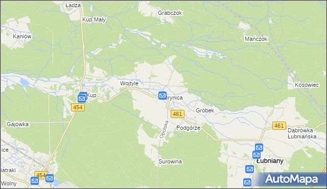 mapa Brynica gmina Łubniany, Brynica gmina Łubniany na mapie Targeo