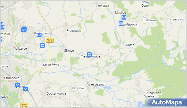 mapa Brzezia Łąka, Brzezia Łąka na mapie Targeo