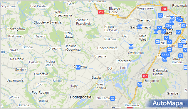 mapa Brzezna, Brzezna na mapie Targeo