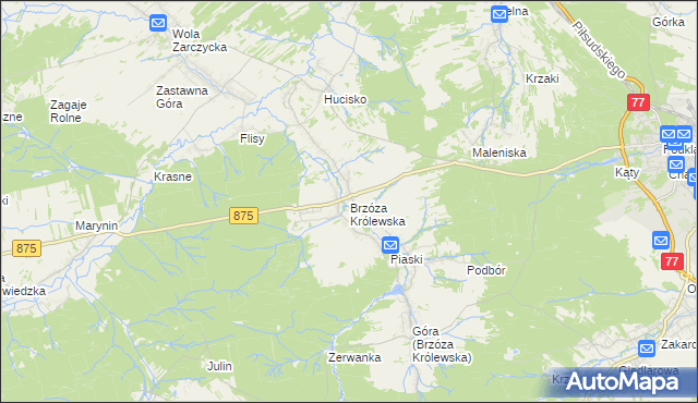 mapa Brzóza Królewska, Brzóza Królewska na mapie Targeo