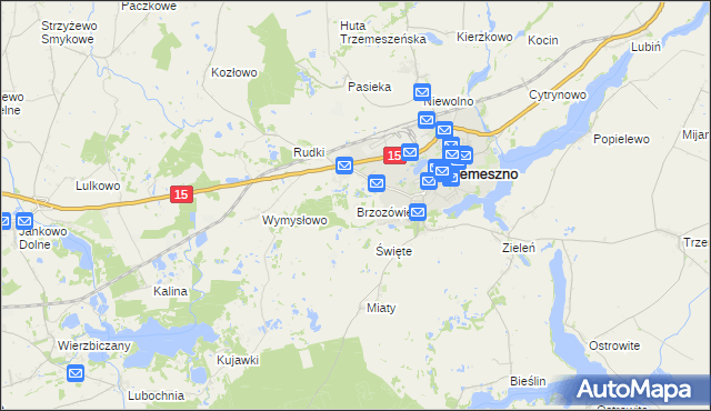 mapa Brzozówiec, Brzozówiec na mapie Targeo