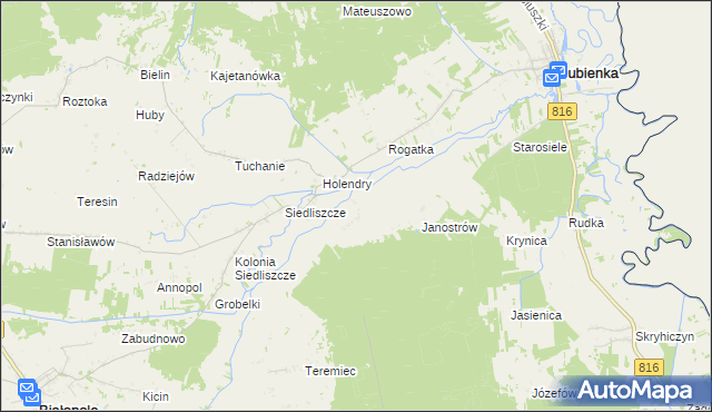 mapa Brzozowiec gmina Dubienka, Brzozowiec gmina Dubienka na mapie Targeo