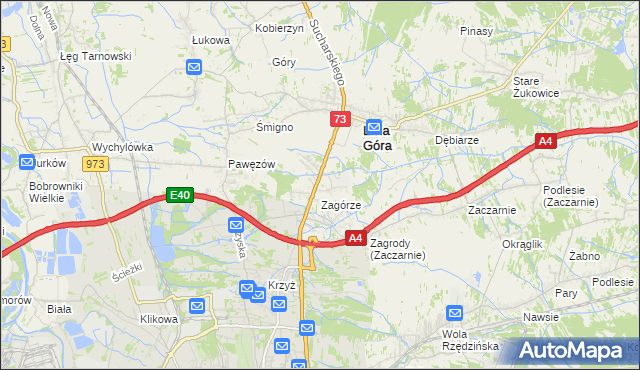 mapa Brzozówka gmina Lisia Góra, Brzozówka gmina Lisia Góra na mapie Targeo