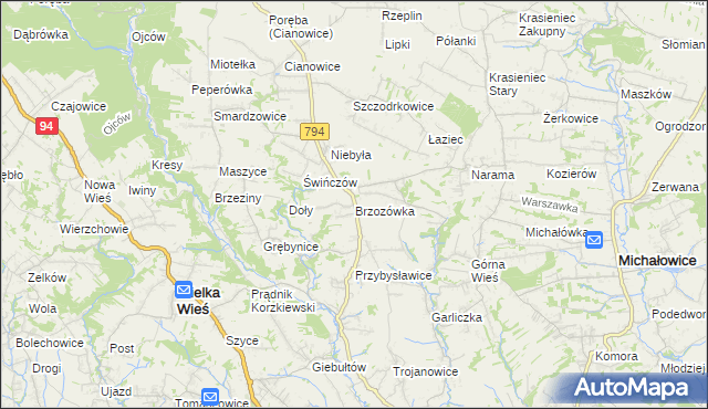 mapa Brzozówka gmina Zielonki, Brzozówka gmina Zielonki na mapie Targeo