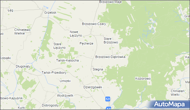 mapa Brzozowo-Dąbrówka, Brzozowo-Dąbrówka na mapie Targeo