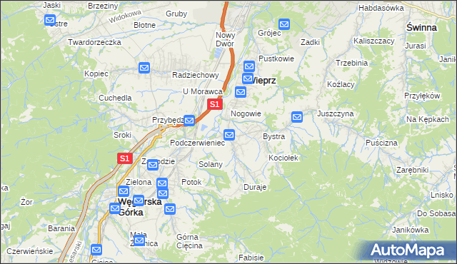 mapa Brzuśnik, Brzuśnik na mapie Targeo