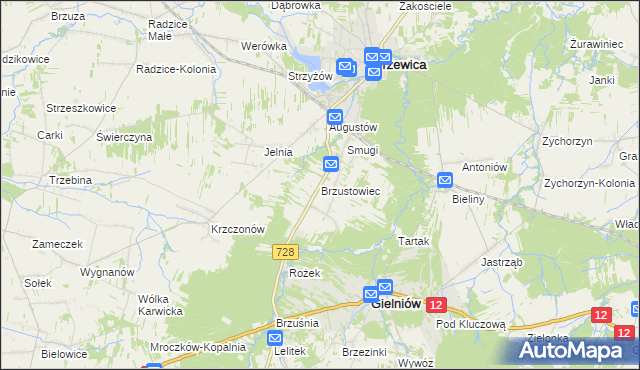 mapa Brzustowiec, Brzustowiec na mapie Targeo