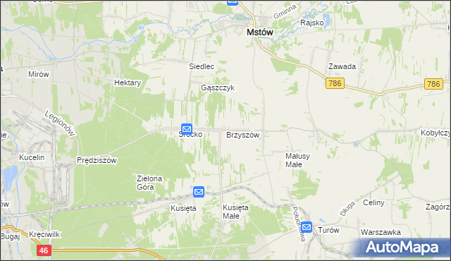 mapa Brzyszów, Brzyszów na mapie Targeo