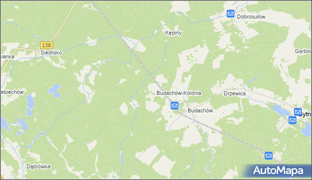 mapa Budachów-Kolonia, Budachów-Kolonia na mapie Targeo