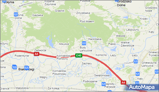 mapa Budy Łańcuckie, Budy Łańcuckie na mapie Targeo