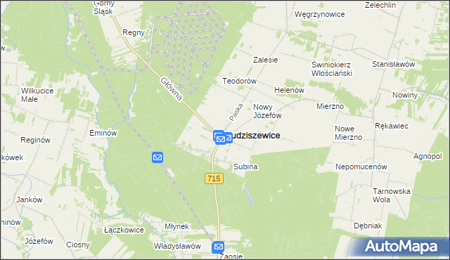 mapa Budziszewice powiat tomaszowski, Budziszewice powiat tomaszowski na mapie Targeo