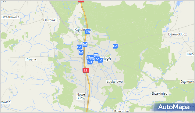 mapa Budzyń powiat chodzieski, Budzyń powiat chodzieski na mapie Targeo