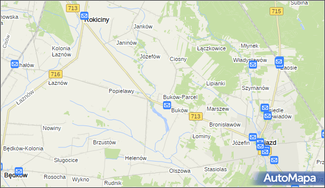 mapa Buków-Parcel, Buków-Parcel na mapie Targeo