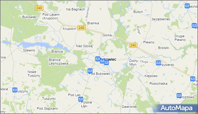 mapa Bukowiec powiat świecki, Bukowiec powiat świecki na mapie Targeo