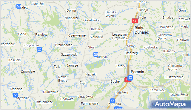 mapa Bustryk, Bustryk na mapie Targeo