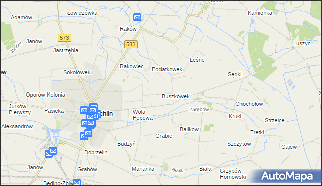 mapa Buszkówek, Buszkówek na mapie Targeo
